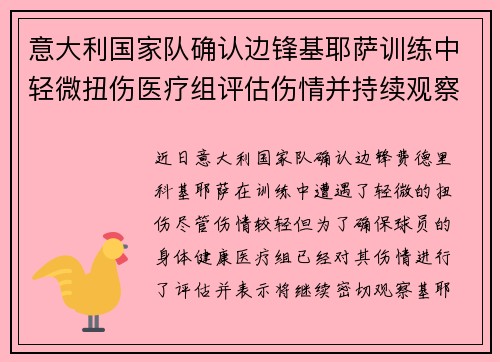意大利国家队确认边锋基耶萨训练中轻微扭伤医疗组评估伤情并持续观察